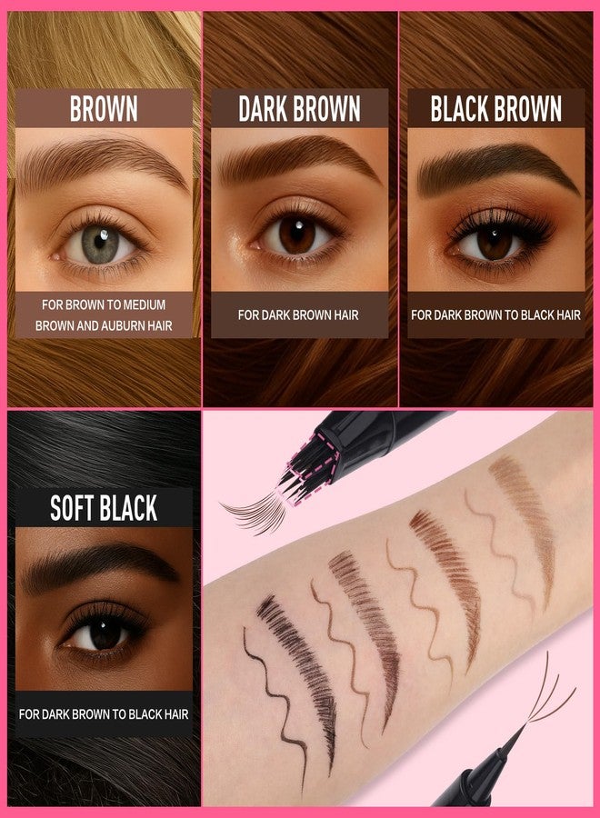 SUSIKEKI Dual Ended Microblading Eyebrow Pen - 2 in 1 Liquid Eyebrow Pencil with Brow-Fection Angled Brush & Precise Detail Brush-Tip, Shapes & Fills HairLike Looking Brows, Lasts All-Day, Soft Black - Image 4